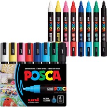 StepCo Full Set 8 Akrilik Boya Kalemi Ters Çevrilebilir Orta Uçlu Kalem Uçları, Kalemleri Kaya Boyama, Kumaş, Cam Boya, Metal Boya ve Grafiti Için Akrilik Boya Işaretleyicileridir