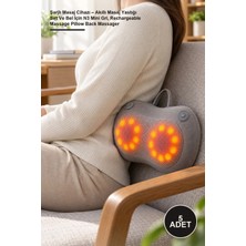 Yenilig 5 Adet Şarjlı Masaj Cihazı – Akıllı Masaj Yastığı Sırt ve Bel Için N3 Mini Gri, Rechargeable Massage Pillow Back Massager