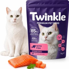 StepCo Twinkle Kısırlaştırılmış Kedi Maması 1 kg - Balıklı Sterilised Kedi Maması -%85 Hayvansal Protein - Tam ve Dengeli Beslenme - Böbrek ve Üriner Sistem Desteği
