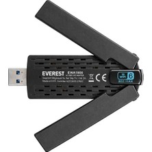 Omrs Store Everest Everlink EWA1800 1800MBPS 5.0 Ghz Wi-Fi 6 AX1800 USB 3.0 Kablosuz Adaptör