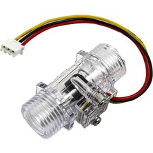 TLS Robotik YF-S201C G1/2 1-30L/DK 5-15V Şeffaf Su Akış Sensörü