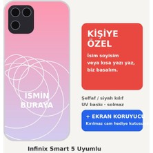 Prime Mağazam Infinix Smart 5 Uyumlu Kişiye Özel Isim Yazılı Kılıf + Kırılmaz Ekran Koruyucu Cam Set