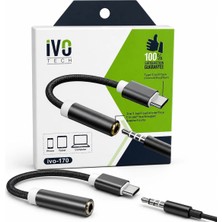 Bezos Type-C To 3.5mm Kulaklık Dönüştürücü Aux Adaptör Tech IVO-170 Bzoshb