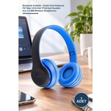 Yenilig 1 Adet Bluetooth Kulaklık – Kulak Üstü Kablosuz P47 Mavi V5.0+Edr Tf Sd Kart Destekli Aux 3.5 mm Wireless Headphones