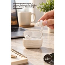 Yenilig 3 Adet Bluetooth Kulaklık – Kulak Içi Kablosuz Earbuds In-Ear, G03 Bej, Telefon Uyumlu, Müzik ve Çağrı