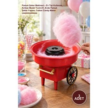 Yenilig 3 Adet Pamuk Şeker Makinesi – Ev Tipi Kullanım, Kırmızı Model Tccm-01, Evde Pamuk Şeker Yapma, Cotton Candy Maker