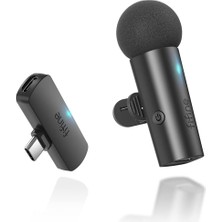 Guguk Store İPHONE15 (Usb C)/android Telefon/tablet Için Kablosuz Yaka Yaka Mikrofon, Akülü Kondenser Klipsli Mikrofon, Mini Mikrofon, Video, Röportaj, Vlog, Youtube, Kayıt-M6 Için Tip C Alıcısı