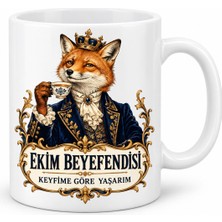 Prime Mağazam Ekim Doğum Ayı Beyefendisi Tasarımlı Porselen Kupa - Model 1069