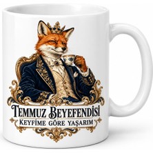 Ny Joy Temmuz Doğum Ayı Beyefendisi Tasarımlı Porselen Kupa - Model 1066 Nyjoybz