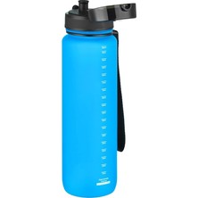 Büyük Boy 28 cm 1000 ml 1 Litre Tritan Su Matarası 14 Renk Fiftyfifty Softtouch Turkuaz