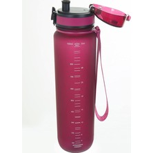 Büyük Boy 28 cm 1000 ml 1 Litre Tritan Su Matarası 14 Renk Fiftyfifty Softtouch Kırmızı