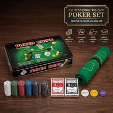Chipli Profesyonel Poker Seti Metal Kutulu 2 Deste Iskambil