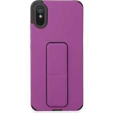 Prime Mağazam Xiaomi Redmi 9A Kılıf Mega Standlı Silikon - Mor