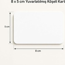 Oval Boş Kart 8 x 5 Cm, Kelime ve Not Kartı