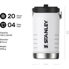 MSP Iceflow Flip Straw 2.0 Pipetli Termos Su Şişesi 1.9 Litre - Chalk | Paslanmaz Çelik