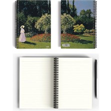 MSP Monet/woman In The Garden, 1867 | Spiralli Defter 27 | A5 | Çizgili | 100 Sayfa | Okul (Düz)