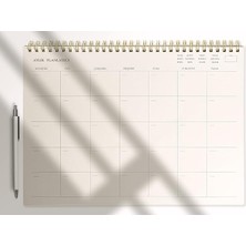 MSP Tanıtım Aylık Spiralli Tarihsiz Planlayıcı - 110GR Ivory Kağıt, 21X29.7 Cm, 24 Yaprak, Boş Arkalı