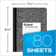 MSP Bileşim Kitap, Quad Çizgili, 4 Alanları/inç, 9,75 x 7.5 Inç, 80 Yaprak, Siyah/beyaz, Box 12 Kitap (63786)