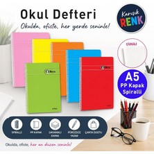 MSP A5 Spiralli Çizgili Okul Defteri - Pp Kapak, 72 Yaprak / 144 Sayfa