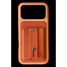 MiraLive Apple Iphone 18 Pro Max/17 Pro Max Latte Kartvizitli Kapak - Turuncu