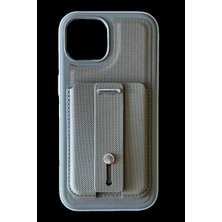 MiraLive Apple Iphone 15 Latte Kartvizitli Kapak - Koyu Gri
