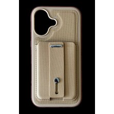 MiraLive Apple Iphone 16 Latte Kartvizitli Kapak - Bej