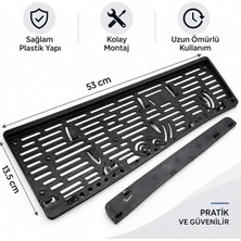 Plastik Plakalık 53 x 13,5 Cm, Standart Ölçü, Kolay Montaj, Araç Plaka Çerçevesi, Oto Plaka Tutucu, Plakalık