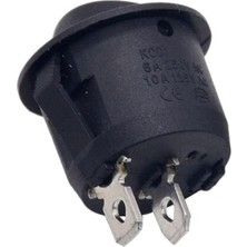 23MM Yuvarlak 2 Pin Anahtar Buton Kcd1 Siyah Plastik Mini Açma Kapama On/off