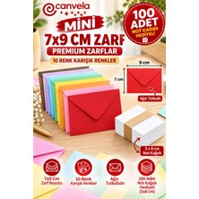 İstisna 100 Adet Not Kağıdı ve 100 Adet 7x9 cm Renkli Zarf Sevgiliye Not Için Mini Zarf Kartvizit Zarfları