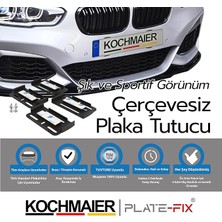 Çerçevesiz Takmatik Araç Plakalık Seti - Yeni Nesil Görünmez Plaka Altlığı, Gizli Plaka Sabitleme Aparatı (2 Adet - Set Ön ve Arka)