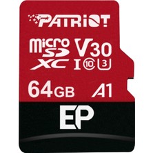 Patriot 64GB Ep Series Series V30 A1 Micro Sd Hafıza Kartı (PEF64GEP31MCX)