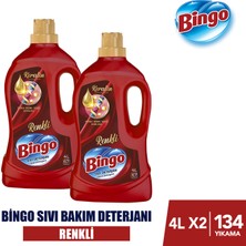 Bingo Renkli Sıvı Bakım Çamaşır Deterjanı 4 lt 2'li