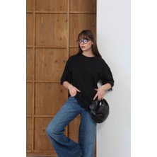 Topshow Asimetrik Kesim Dantel Detay T-Shirt