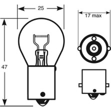 Herovia 12V 93 P21W Stop Sinyal Ampulü (Tek Duy) 10 Adet Orjinal 7506