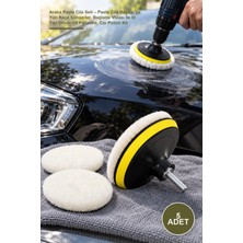 Yenilig 5 Adet Araba Pasta Cila Seti – Pasta Cila Başlığı ve Yün Keçe Süngerler, Bağlantı Vidası Ile El Tipi Otomobil Parlatma, Car Polish Kit