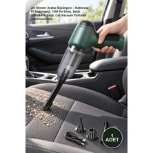 Yenilig 1 Adet Air Blower Araba Süpürgesi – Kablosuz El Süpürgesi, 1200 Pa Emiş, Şarjlı 2000MAH, Yeşil, Car Vacuum Portable