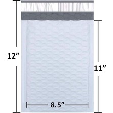 Herovia #2 Poly Bubble Mailers 20,5 x 30,5 cm Dolgulu Zarf Postası Su Geçirmez 50'li Paket (PBM8512-50), Beyaz