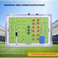 Kalemli Silgili ve Mıknatıslı Çift Taraflı Futbol Taktik Tahtası Alüminyum Alaşım Beyaz Tek Ebat