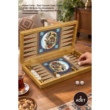 Yenilig 2 Adet Hatem Tavla – Özel Tasarım Tavla Tahtası 48*48 Cm, Evde ve Arkadaşlarla Oynamaya Uygun Backgammon Board