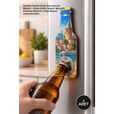 Yenilig 1 Adet Istanbul Temalı Ahşap Şişe Açacaklı Magnet – Ahşap Bottle Opener, Manyetik Buzdolap Magneti, Fridge Magnet