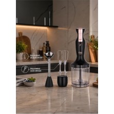 Bomii Trinity 900 W Paslanmaz Çelik Blender Seti, Doğrayıcı ve Çırpıcı, Siyah