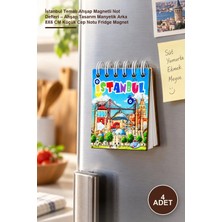 Yenilig 4 Adet Istanbul Temalı Ahşap Magnetli Not Defteri – Ahşap Tasarım Manyetik Arka 8x6 cm Küçük Cep Notu Fridge Magnet