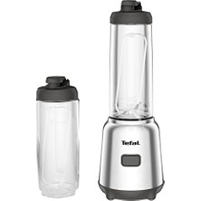 Bomii Mix & Move 2 Mini Blender, 300 W, Smoothie ve Shake Blenderı, 2 x 0,6 L Taşınabilir Şişe Kompakt Tasarım, Kolay Temizlenir, Çıkarılabilir Bıçaklar, Tek Düğmeyle Kullanım, Gümüş/gri