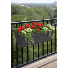 Bomii Askılı Yalı Balkon Saksı 10.8 Litre Antrasit Renk