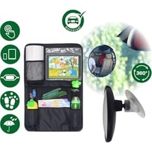 Bomii Bebek Dikiz Aynası + Tablet ve Telefon Tutacaklı Organizer Set,siyah Tek Ebat