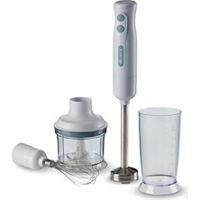 Bomii Breakfast El Blender Seti Beyaz 0601/11-700 Watt, Paslanmaz Çelik Bıçaklar, Metal Ayak, 2 Kademeli Hız Ayarı, 600 ml Ölçü Kabı