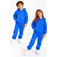 Atlas Kids Kız Erkek Çocuk Şardonlu Kışlık Kapüşonlu Eşofman Takımı 2-8 Yaş
