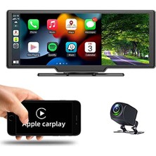 Bomii 10" Süper Hd IPS Dokunmatik Ekran Akıllı Ekran Araba Stereo Ön Kaydedici Dahili 12V-24V Kamyon Van Kablosuz Carplay Android Otomatik Bluetooth 5.0 Handsfree Ahd Kamera