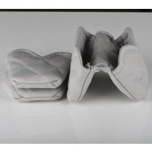Bomii Crab Isı Yalıtımlı Isı Geçirmeyen Kumaş Fırın Tutacağı Tencere Tepsi Tutamaç 2 Adet Silikon Değil (Gri)