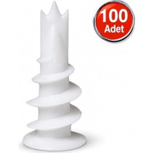 Bomii Matkap Uçlu Turbolet Alçıpan Dübeli Plastik Burgu Dubel 100'LÜ Paket, HR0357101